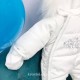 Утеплённый зимний комбинезон с серебристой вышивкой